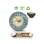 Coconut Products Fish Design Sedef Kaplama Hindistan Cevizi Kase & Hasır Kase Altlığı - Çerezlik