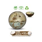 Coconut Products Island Design Sedef Kaplama Hindistan Cevizi Kase & Altlığı - Coconut Kase - Çerezlik - Coconut Kase