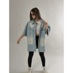 Cocopelli Buz Mavisi Kadın Kot Gömlek COC2694 - XL