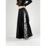 COCOPELLI Desenli Siyah Oversize Kadın Samurai Pantolon COC2775