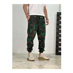 COCOPELLI Erkek Siyah Mailbox Desenli Jogger Pantolon COC2395