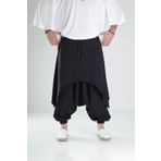 COCOPELLI Erkek Siyah Oversize Şalvarlı Samurai Pantolon COC1456