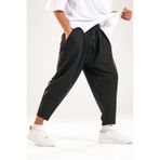 COCOPELLI Erkek Siyah Pileli Detaylı Baggy Şalvar Pantolon COC2096