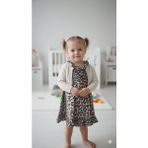 Cocosiss Trikolu Leopar Mini Bebek Elbise - Bej - 9 - 12 Ay