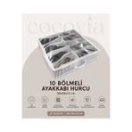 CocoVia 10 Bölmeli Şeffaf Kapaklı Ayakkabı Saklama Çantası Ayakkabı Hurcu Ayakkabı Kutusu Düzenleyici