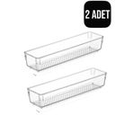CocoVia (2 ADET ) Modüler Çekmece Masa Dolap Düzenleyici Çok Amaçlı Organizer Akrilik|Şeffaf ( 30 X 7,5 Cm)
