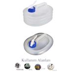 CocoVia Akordiyonlu Katlanabilir Musluklu 10 Litre Su Bidonu | Piknik Kamp Seyahat Dağcılık Sahil Bidonu