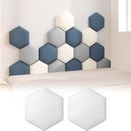 Çocuk 3D Altıgen Duvar Koruyucu - 2 Panel Kendinden Yapışkanlı Çarpışma Önleyici Yatak Başlığı, Yatak Odası, Kreşler ve Oyun Odaları için Yumuşak Dekorasyon (Beyaz, 25 x 29 cm)