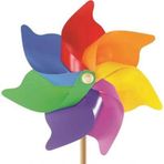 Çocuk 7 Kanat 35 Cm Gök Kuşağı Rüzgar Gülü