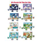 Çocuk Akademi 8'li Puzzle Tüm Seri Eko Paket