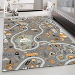 Çocuk Bebek Odası Eğitici Oyun Halısı | Yıkanabilir Kaymaz Taban Çocuk Halısı | Oyun Matı Kreş Halısı | Bebek Playmat Halı | Çocuklar Erkek Kız Çocuk Odası Ev Dekorasyonu (Gri, 100 x 160 cm)