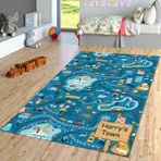 Çocuk Bebek Odası Eğitici Oyun Halısı | Yıkanabilir Kaymaz Taban Çocuk Halısı | Oyun Matı Kreş Halısı | Bebek Playmat Halı | Çocuklar Erkek Kız Çocuk Odası Ev Dekorasyonu (Mavi, 200 x 300 cm)