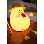 Çocuk Bebek Odası Şapkalı Ördek Figür Gece Lambası LED Işık Sevimli Figürlü Dokunmatik Şarjlı