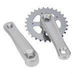 Çocuk Bisiklet Aynakol Tek Hız 25T/28T kareler Delik Alüminyum Alaşım Krank Seti Çocuklar Için Bisikletleri Eski Okul 102Mm/114Mm Gümüş (25T 102MM mat)