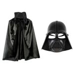 Çocuk Boy Yıldız Savaşları Wars Darth V Maskesi Ve 90 Cm Pelerin Seti Siyah