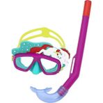 Çocuk Deniz Havuz Yüzücü Dalış Gözlüğü Şnorkel Set 3+ Yaş Su Sızdırmaz Uv Korumalı Geniş Görüş Açılı Figürlü - Pembe