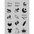 Çocuk Desen Stencil Şablon (25X35) Ç-049