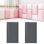Çocuk duvar kaplaması: Kendinden yapışkanlı döşemeli başlık paneli, 2 paket 3D duvar çıkartması, yatak odası dekorasyonu için, siyah, 30 x 60 cm, güvenli, köpük dolgulu