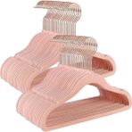 Çocuk Elbise Askısı, 50'li Set, Pembe Altın Kancalı, Kaymaz, Yer Tasarruflu, Elbise Dolabı İçin Askı, Bebek Kıyafeti, Etek Ve Pantolon, Çocuklar İçin, Kadife, Açık Pembe Crf027P01