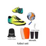 Çocuk Halı Saha Ayakkabısı Ve Full Futbol Seti - İsimli Çanta, Top, Tekmelik, Çorap, Pompa