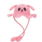 Çocuk Hasır Şapka, Köpek Desenli, Kulak Detaylı, Ayarlanabilir Çene Bağı, 2-10 Yaş, 54cm Baş Çevresi