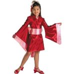 Çocuk Japon Kimono Kostümü - Kırmızı - 6 - 7 Yaş