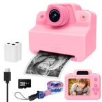 Çocuk Kamerası, Anında Fotoğraf Makinesi, Anında Fotoğraf Makinesi, SD Kartı ve Baskı Kağıdı, 1080P Dijital Kamera, Çocuk, Doğum Günü Hediyesi Noel Hediyesi, Erkek ve Kız Çocukları için, 3-12 Yaş
