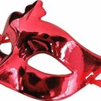 Çocuk Kırmızı Renk Kostüm Partisi Ekstra Parlak Balo Maskesi 15x10 cm