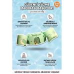 Çocuk Kolluk Can Yeleği Seti Dino Desenli Göğüs Destekli Süngerli Güvenli Yüzme Yardımcısı Yeşil