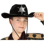 Çocuk Kovboy Şapkası Sheriff Şapkası Siyah Renk - Renkli - Standart