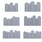 Çocuk Odası 3D Çarpışma Önleyici Duvar Koruyucusu, Döşemeli Paneller Kendinden Yapışkanlı 35 mm Kalınlık, Yatak Başlığı Duvar Braketi, Koyu Gri, 100 x 70 cm, Güvenli Dekorasyon