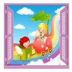 Çocuk Odası Bebek Odası Pencere Poster Duvar Kağıdı Araba