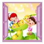 Çocuk Odası Bebek Odası Pencere Poster Duvar Kağıdı Bakıcı