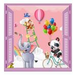 Çocuk Odası Bebek Odası Pencere Poster Duvar Kağıdı Fil Panda