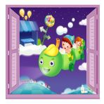 Çocuk Odası Bebek Odası Pencere Poster Duvar Kağıdı Tırtıl