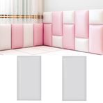 Çocuk Odası için Açık Gri Duvar Minderleri - Yastıklı Başlık Panelleri Kendinden Yapışkanlı Yatak Odası için 3D Duvar Çıkartmaları, 2'li Paket, 20 x 50 cm, Dolgulu Dekorasyon Yumuşak ve Güvenli