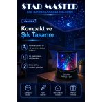 Çocuk Odası İçin Renkli Yıldız Yansımalı Led Gece Lambası Dekoratif Projektör