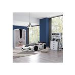 Çocuk Odası - Vento Arabalı Yatak - Sport 3 Kapılı Dolap, Şifonyer - Beyaz