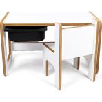 Çocuk Oyun, Aktivite ve Etkinlik Masası, Beyaz-Siyah, 18MM 1.sınıf Mdf - 73 x 44 x 44 cm - Beyaz - Siyah