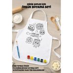 Çocuk Şef Önlüğü Boyama Seti – Kişiye Özel Isimli, Kumaş Boyası ve Fırça Dahil - Beyaz
