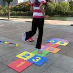 Çocuk Sek Sek Oyunu / Sek Sek Eva Playmat Oyun Karosu 29 cm x 29 cm 10 Parça