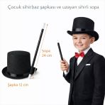 Çocuk Sihirbaz Şapkası Uzayan Yaylı Sihirli Sopa Seti