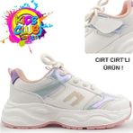 Çocuk Sneaker Bağcık Görünümlü Cırtlı Ortopedik Çocuk Spor Ayakkabı - Beyaz