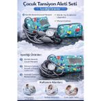 Çocuk Tansiyon Aleti Seti – Aneroid Manometreli, Komik Desenli Çocuk Manşetli, Taşıma Çantalı