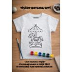 Çocuk Tişört Boyama Seti – Atlı Karınca Boyanabilir Tişört Eğitici ve Eğlenceli Aktivite Seti - Beyaz