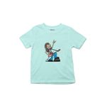 Çocuk Tişört Heavy Metal Rock Guitarist Cartoon Mint Yeşili 7-8 Yaş
