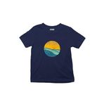 Çocuk Tişört Vintage Sea Wave On Tides Lacivert 9-10 Yaş