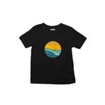 Çocuk Tişört Vintage Sea Wave On Tides Siyah 5-6 Yaş