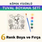 Çocuk Tuval Boyama Seti – 3-6 Yaş Için 15X15 cm Ön Çizimli Tuval, Akrilik Boya ve Fırça