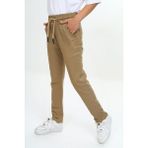 Çocuk Unisex Kız/erkek Beli Lastikli Dar Paça Pamuklu Gabardin Kumaş Bej Okul PANTOLONU-PNT-2023 - Slim Fit - 14 - 15 Yaş